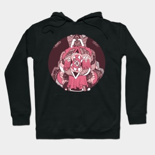 Pink and White Circle of Ornament Hoodie